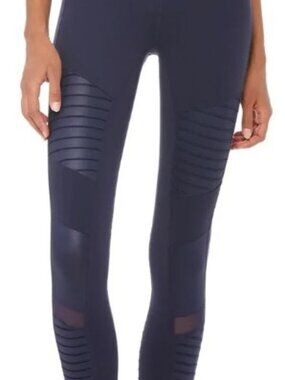 Alo High Waist Moto Leggings Navy Blue Size XS